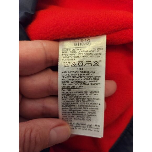 Old Navy NWT Boys Red and Blue Fleece Lined Rain Coat Jacket Size Large 10-12 - Picture 6 of 7